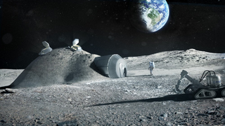 Illustration for article titled Soon, 3D printers could be building houses on the Moon out of lunar dust